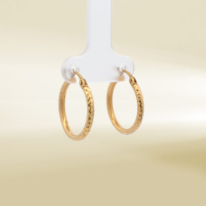 18K Yellow Gold Hoop Earrings - Image 4