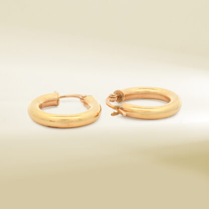 18K Yellow Gold Hoop Earrings - Image 3