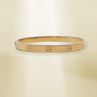 18K Yellow Gold Brand-Inspired Screw Type  Bangle