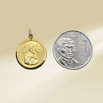 18K Yellow Gold Reversible Religious Pendant - Image 2