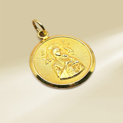 18K Yellow Gold Reversible Religious Pendant - Image 3
