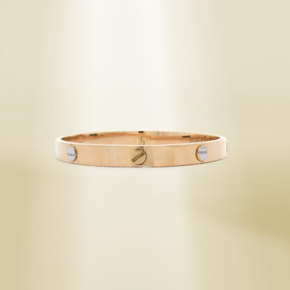 18K Two-Tone Brand-Inspired Screw Type Bangle