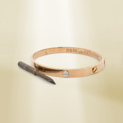 18K Two-Tone Brand-Inspired Screw Type Bangle - Image 2