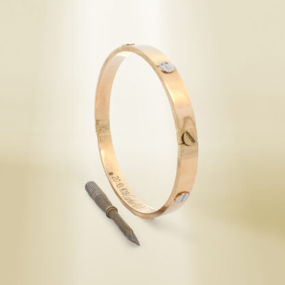 18K Two-Tone Brand-Inspired Screw Type Bangle - Image 3