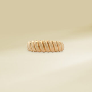 18K Yellow Gold Croissant Design Ladies' Ring