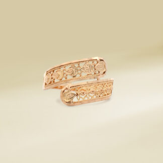 18K Yellow Gold Overlap Band Ladies' Ring