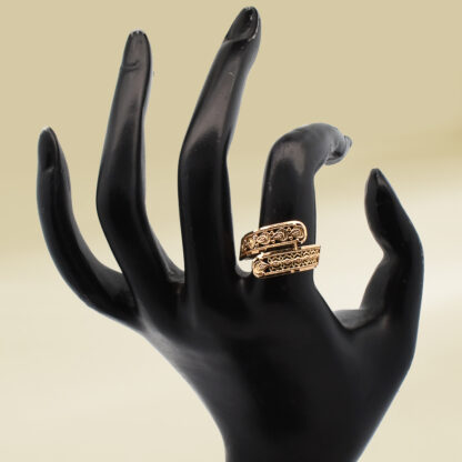 18K Yellow Gold Overlap Band Ladies' Ring - Image 4