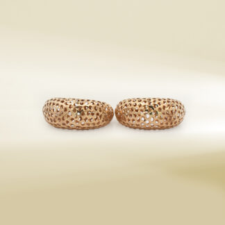 14K Yellow Gold Dome Hoop Earrings
