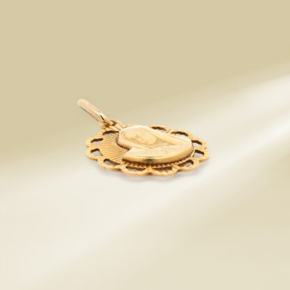 14K Yellow Gold Mother Mary Pendant - Image 3