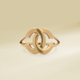 18K Yellow Gold Brand-Inspired Ladies' Ring