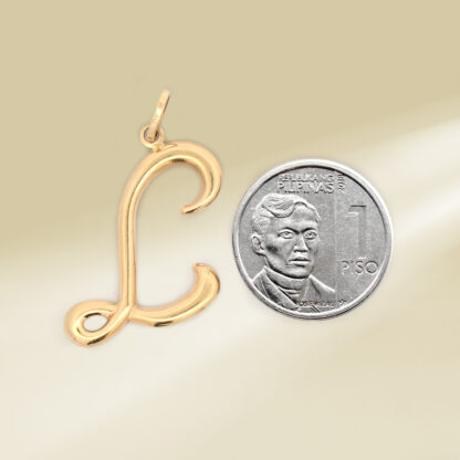 18K Yellow Gold Initial Pendant - Image 2