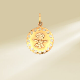18K Yellow Gold Emblem of Saudi Arabia Pendant