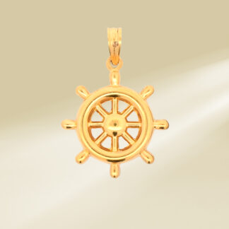 18K Yellow Gold Steering Wheel Pendant