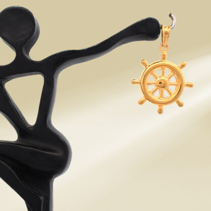 18K Yellow Gold Steering Wheel Pendant - Image 4