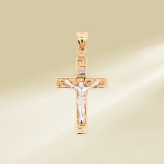 18K Two-Tone Cross Pendant
