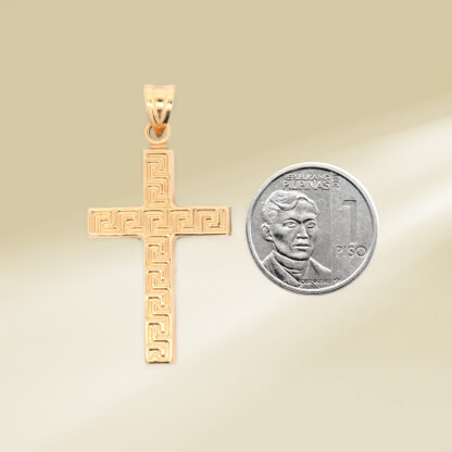 18K Two-Tone Cross Pendant - Image 2