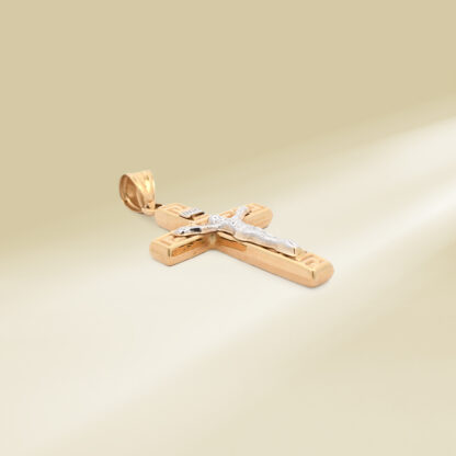18K Two-Tone Cross Pendant - Image 3