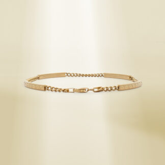 18K Yellow Gold Station Curb Chain Bracelet