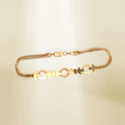 18K Yellow Gold Popcorn Chain Bracelet - Image 3