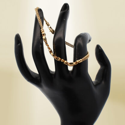 18K Yellow Gold Popcorn Chain Bracelet - Image 4