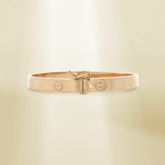 18K Yellow Gold Brand-Inspired Clip Type  Bangle