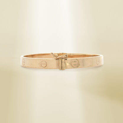 18K Yellow Gold Brand-Inspired Clip Type  Bangle