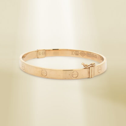 18K Yellow Gold Brand-Inspired Clip Type  Bangle - Image 2