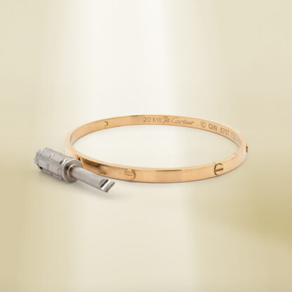 18K Yellow Gold Brand-Inspired Screw Type Bangle - Image 2