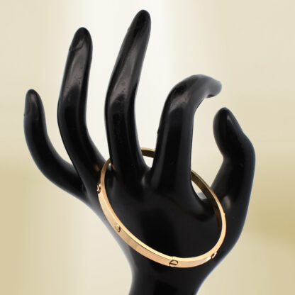 18K Yellow Gold Brand-Inspired Screw Type Bangle - Image 4