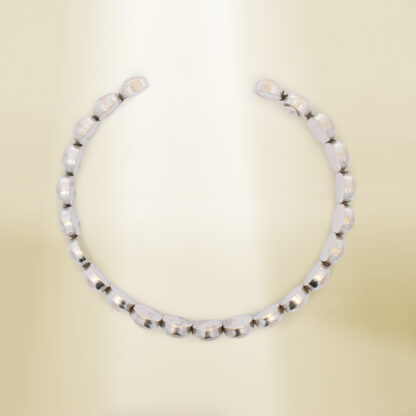 14K White Gold Beaded Design Bangle - Image 2