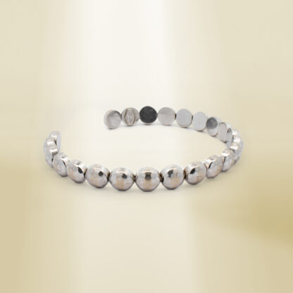 14K White Gold Beaded Design Bangle - Image 3