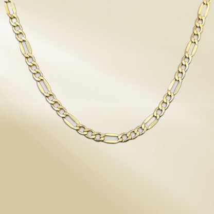 18K Yellow Gold Figaro Chain Necklace - Image 2