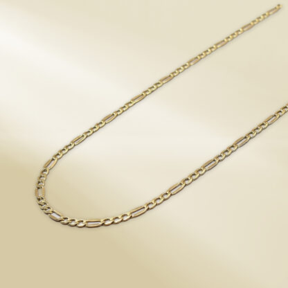 18K Yellow Gold Figaro Chain Necklace - Image 4
