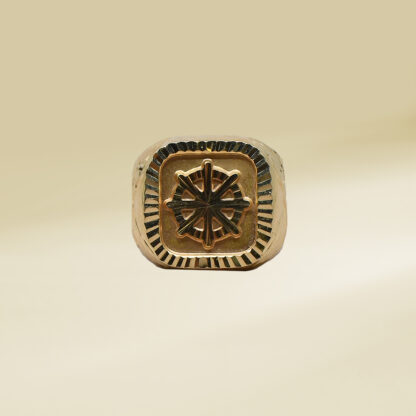 18K Yellow Gold Steering Wheel Gents' Ring
