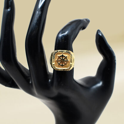 18K Yellow Gold Steering Wheel Gents' Ring - Image 4