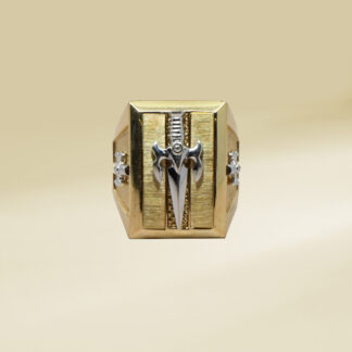 18K Two-Tone Sword Gents' Ring
