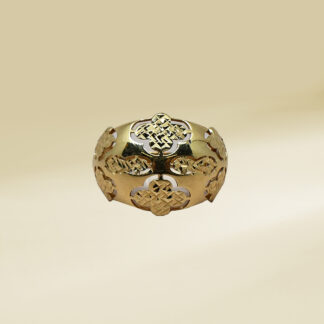 18K Yellow Gold Dome Design Ladies' Ring