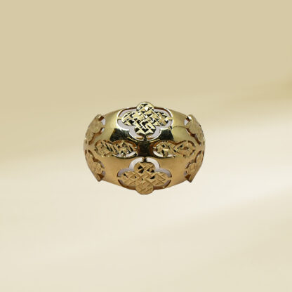 18K Yellow Gold Dome Design Ladies' Ring