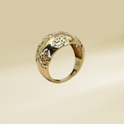 18K Yellow Gold Dome Design Ladies' Ring - Image 3