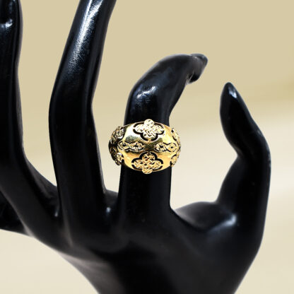 18K Yellow Gold Dome Design Ladies' Ring - Image 4