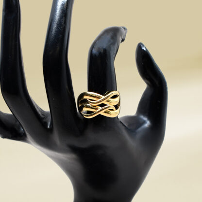 18K Yellow Gold Infinity Design Ladies' Ring - Image 4