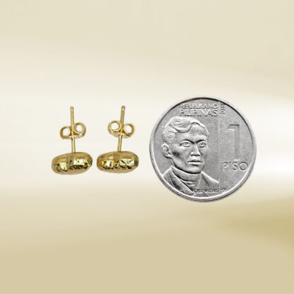18K Yellow Gold Heart Design Earrings - Image 2