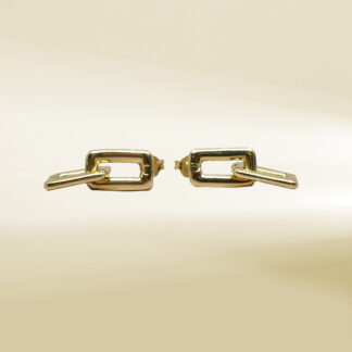 18K Yellow Gold Link Dangle Earrings