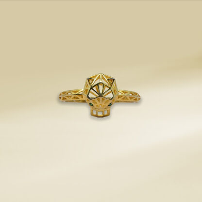 18K Yellow Gold Panther Design Ladies' Ring