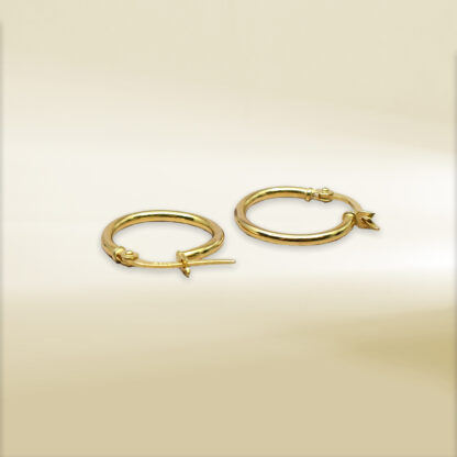 18K Yellow Gold Mini Hoop Earrings - Image 3