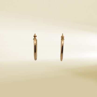 18K Yellow Gold Mini Hoop Earrings - Image 4