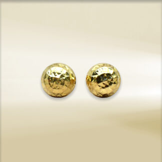 18K Yellow Gold Half Ball Design Earrings