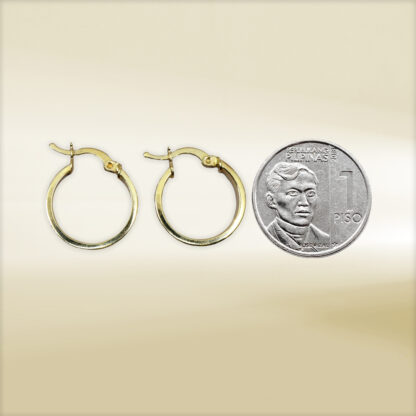 18K Yellow Gold Brand-Inspired Hoop Earrings - Image 2