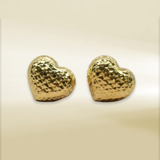 18K Yellow Gold Heart Design Earrings