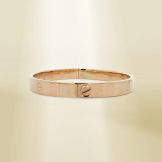 14K Yellow Gold Brand-Inspired Screw Type Bangle
